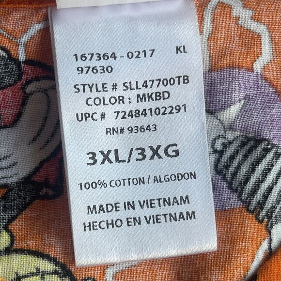 Disney Halloween Scrub Top Womens 3X Multicolor Cotton Medical Frankenbride - Picture 6 of 11